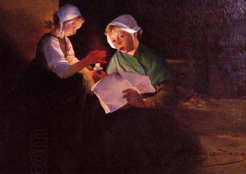 unknow artist Reading oil painting picture